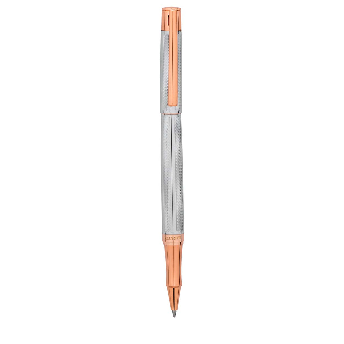 Bagutta Tratto di Stile Penna Roller Bicolore Oro Rosa con Cappuccio Cromato