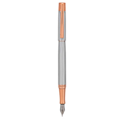 Bagutta Tratto di Stile Penna Stilografica Bicolore Oro Rosa con Cappuccio Cromato