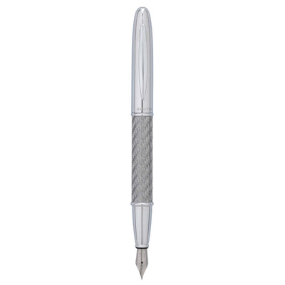 Bagutta Tratto di Stile Penna Stilografica Bicolore Carbonio Argento e Cromato