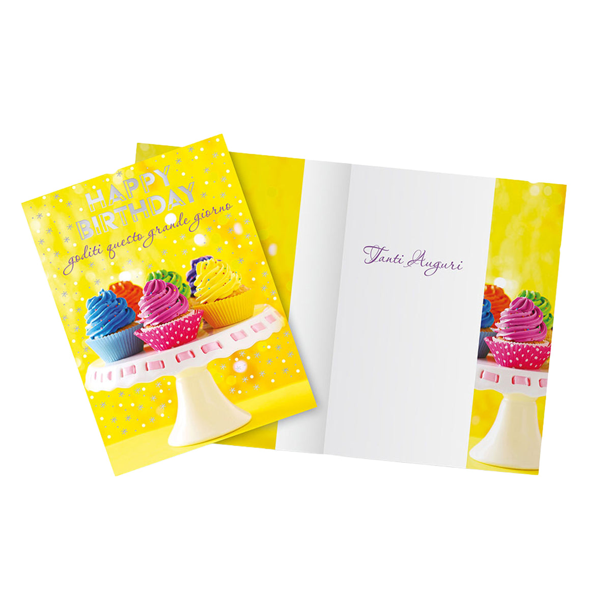 81327 - BIGLIETTI BUON COMPLEANNO CON GLITTER (12PZ)