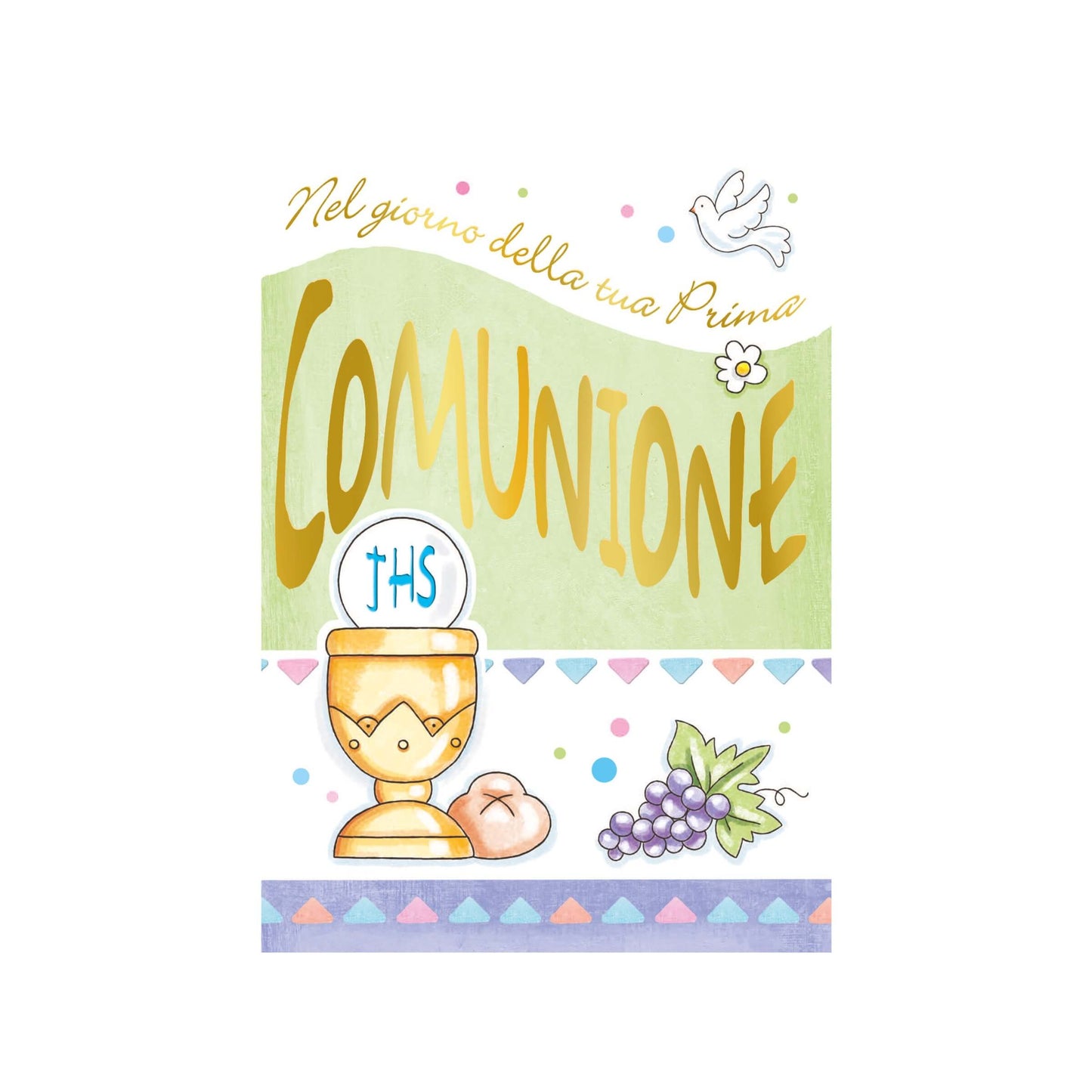81321 - Biglietti Comunione Foil Oro e Rilievo (12PZ)
