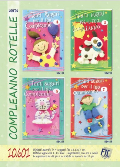 10.601 - TANTI AUGURI CON RUOTA (12PZ)
