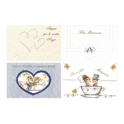 10.643 - BIGLIETTI FELICE MATRIMONIO CON RILIEVO E FOIL ORO (12PZ)