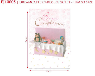 EJ10005 - BUON COMPLEANNO ROSA JUMBO SIZE 39x27 (1PZ)