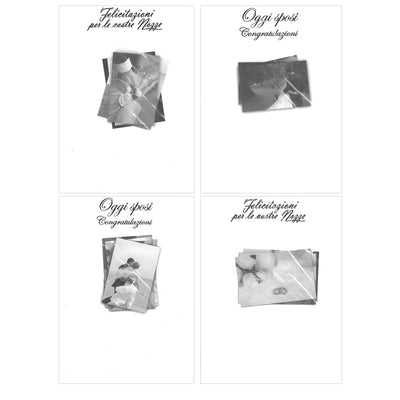 Biglietti auguri matrimonio Black & White design elegante bianco e nero