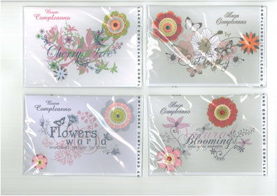 H33167/8 BC - BUON COMPLEANNO 'FLOWERS WORLD' 3D (12PZ)