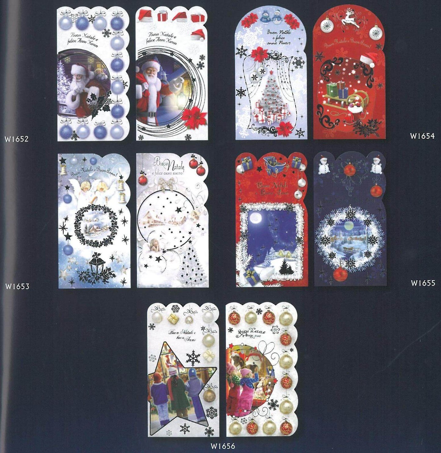 W1652/3/4/5/6 - BUON NATALE MEDIO SILVER SHAPES  (24PZ)