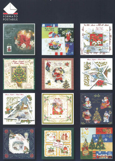 NT6034 - BUON NATALE BOXED CARDS GLITTER  (24PZ)