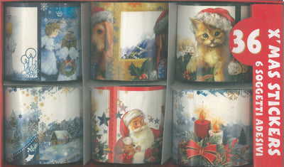 NT4062 - BUON NATALE STICKERS ROLLS BASIC  (36PZ)