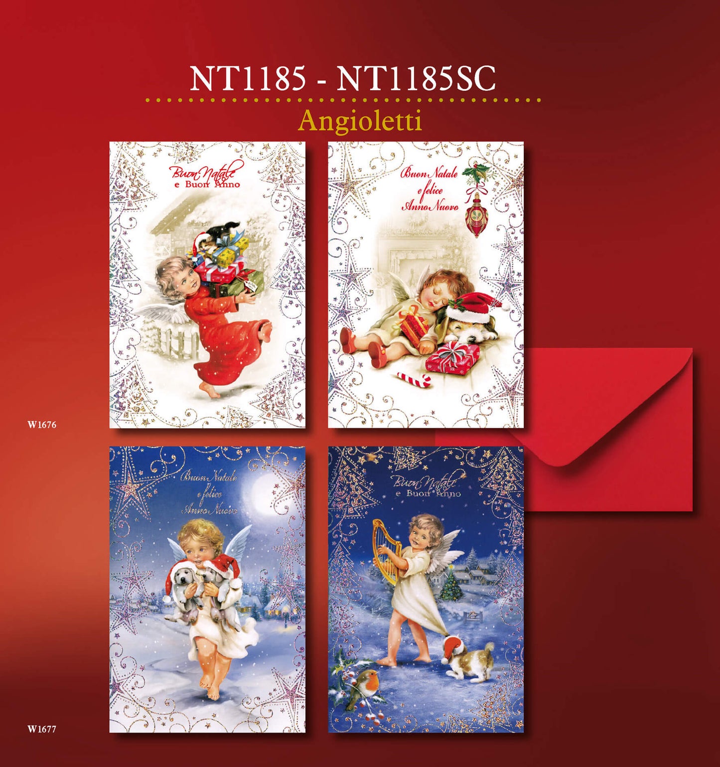 NT1185SC - BUON NATALE ANGIOLETTI  (12PZ)