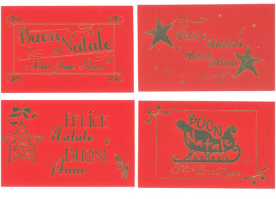 WS096 - BUON NATALE MIGNON SEMPLICE ROSSO CON FOIL ORO (100PZ)