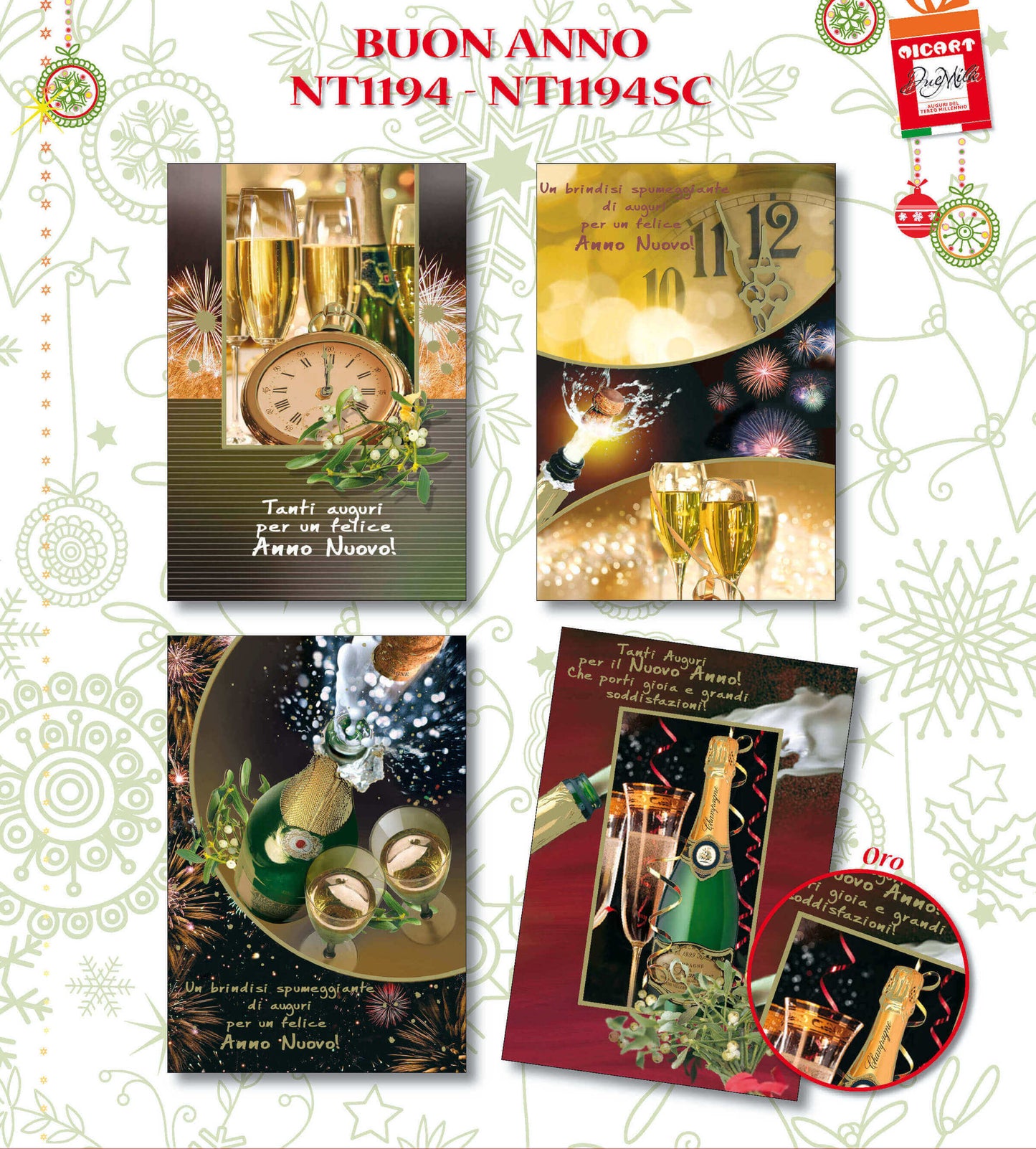 NT1194SC - BIGLIETTI BUON NATALE BUON ANNO  (12PZ)