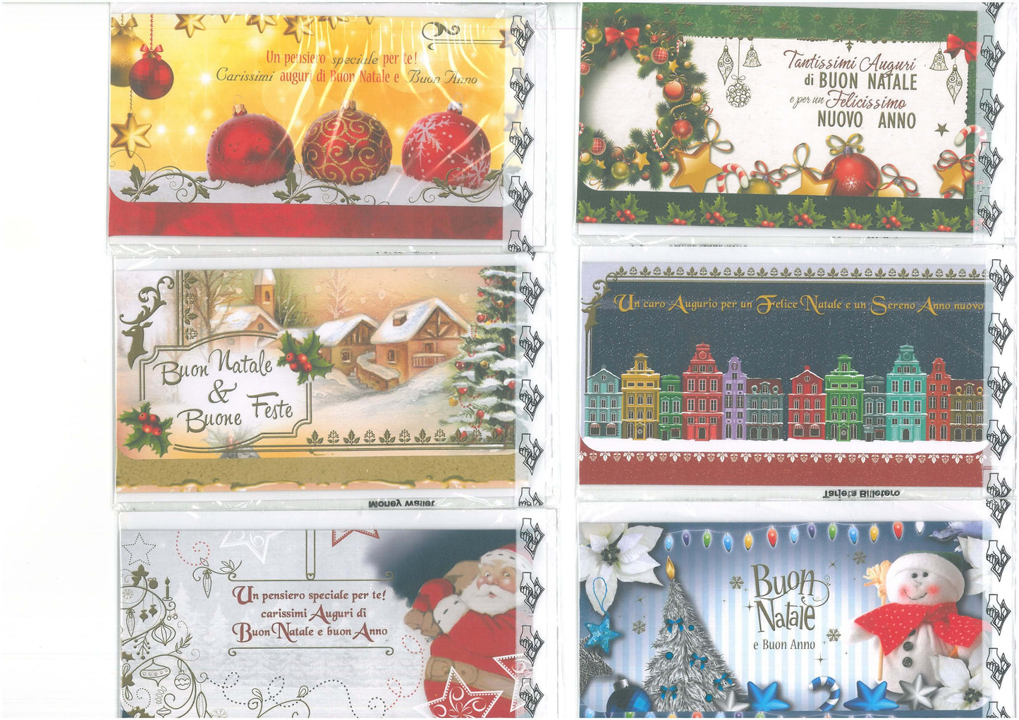 NT2074SC - BIGLIETTI BUON NATALE MEDIO P.SOLDI NEW CLASSIC  (24PZ)