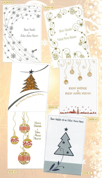 N4245/S   BIGLIETTI NATALE PERGAM. ORO+ RILIEVO CECAMI (12PZ)