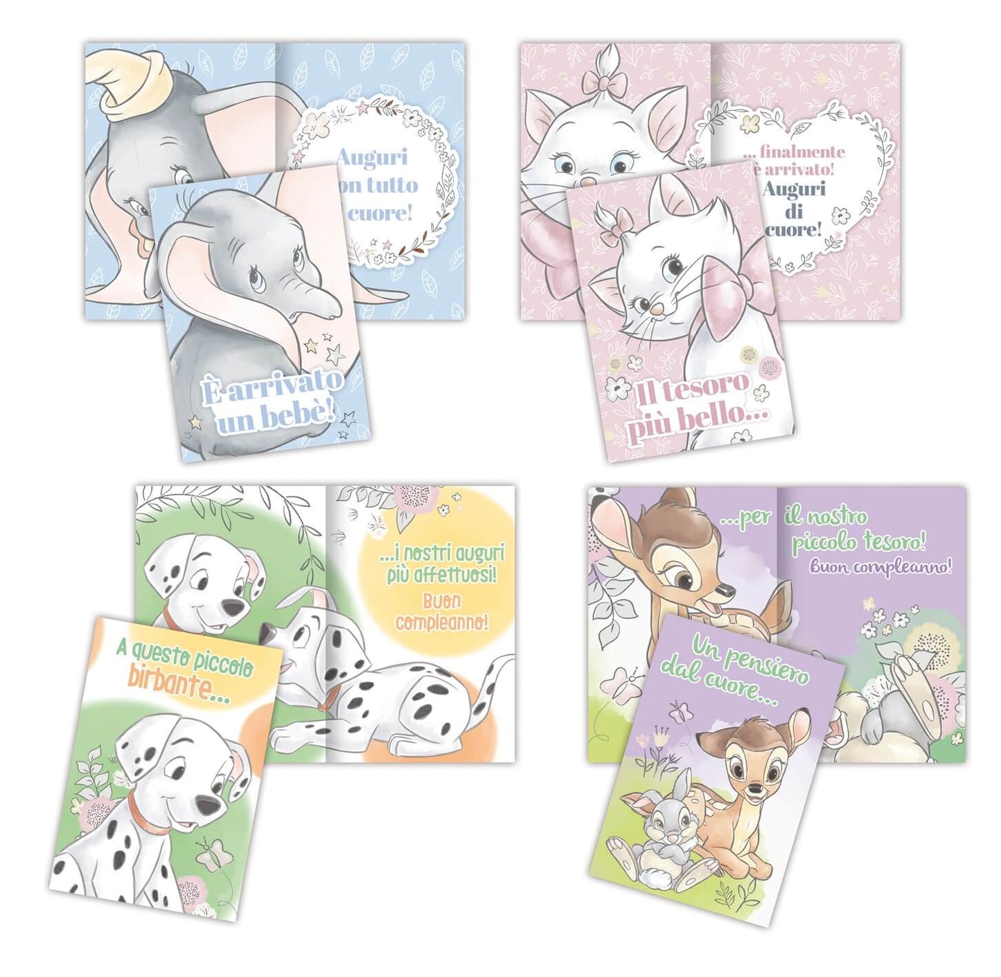 WDBA0007 - BIGLIETTI AUGURALI CUCCIOLI DISNEY (12PZ)