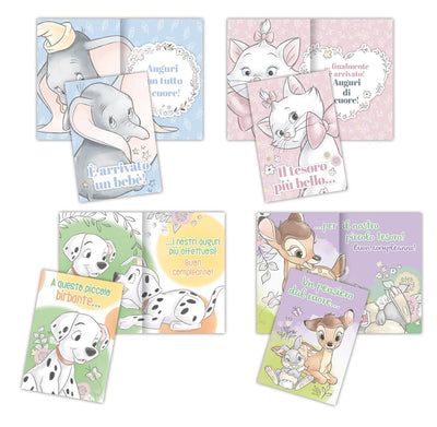 WDBA0007 - BIGLIETTI AUGURALI CUCCIOLI DISNEY (12PZ)