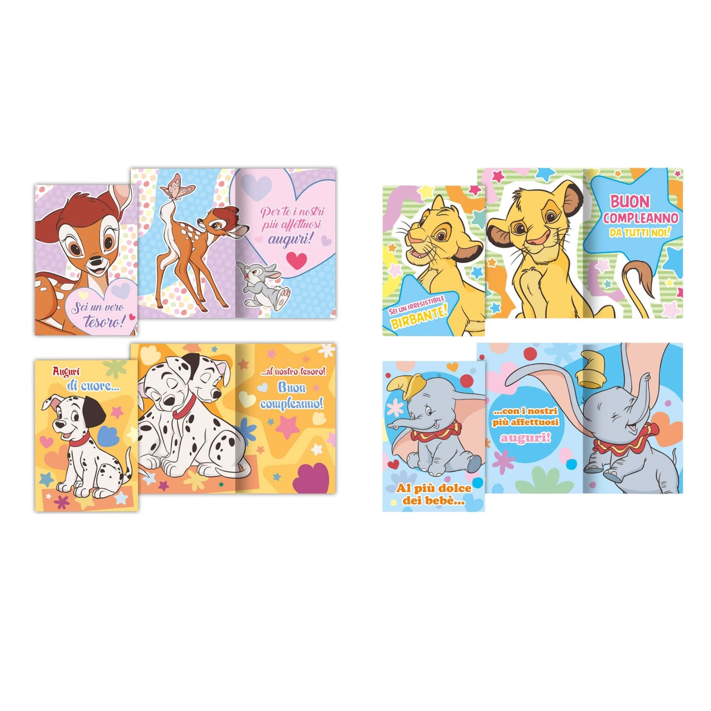 WDBA0007 - BIGLIETTI AUGURALI CUCCIOLI DISNEY (12PZ)