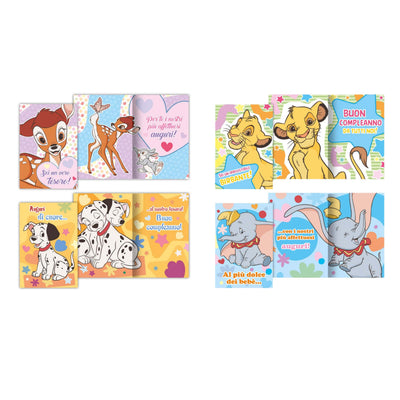 WDBA0007 - BIGLIETTI AUGURALI CUCCIOLI DISNEY (12PZ)