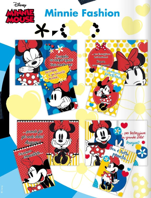 WDBA024G - BIGLIETTI AUGURALI MINNIE FASHION (12PZ)