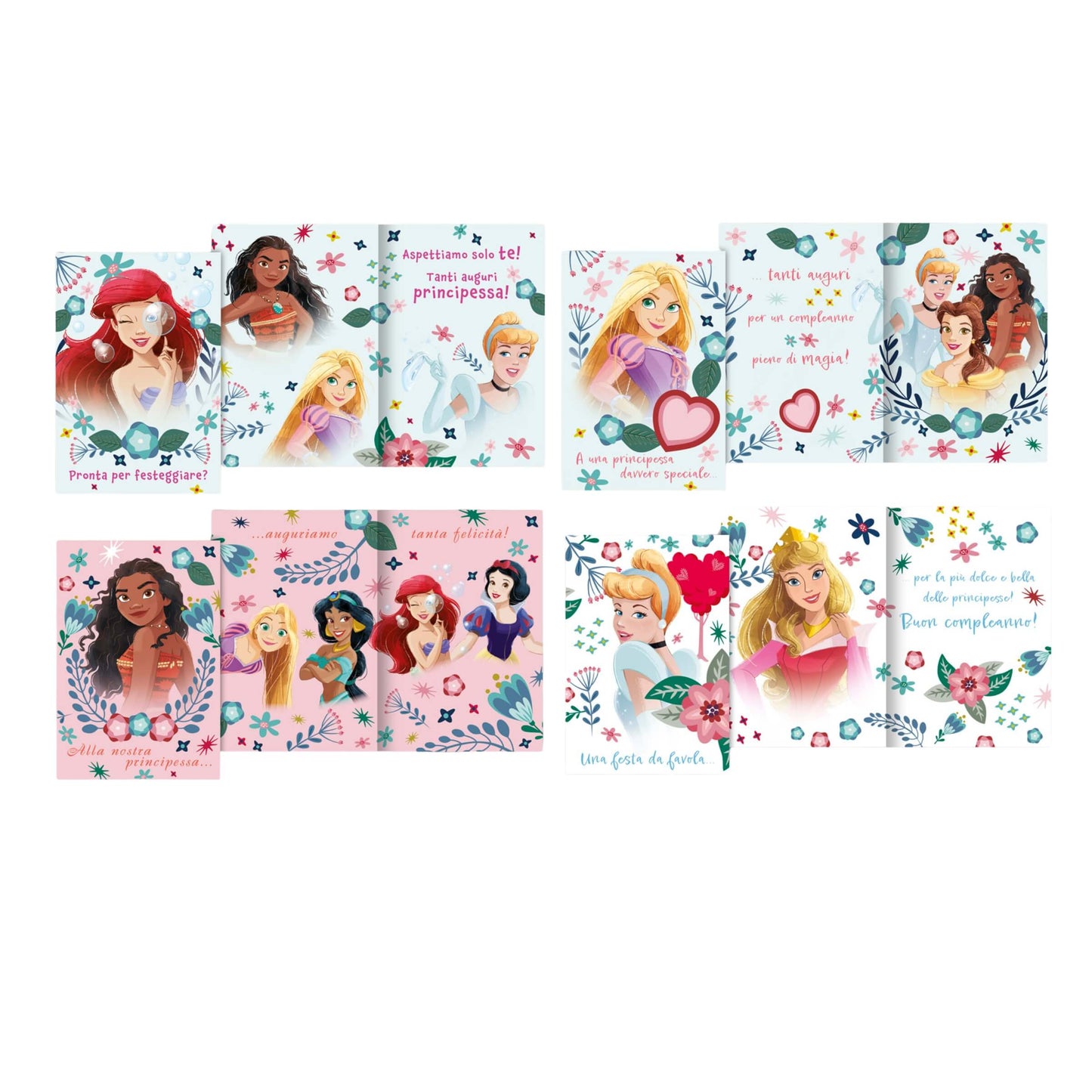 WDBA033G - BIGLIETTI AUGURALI PRINCESS (12PZ)