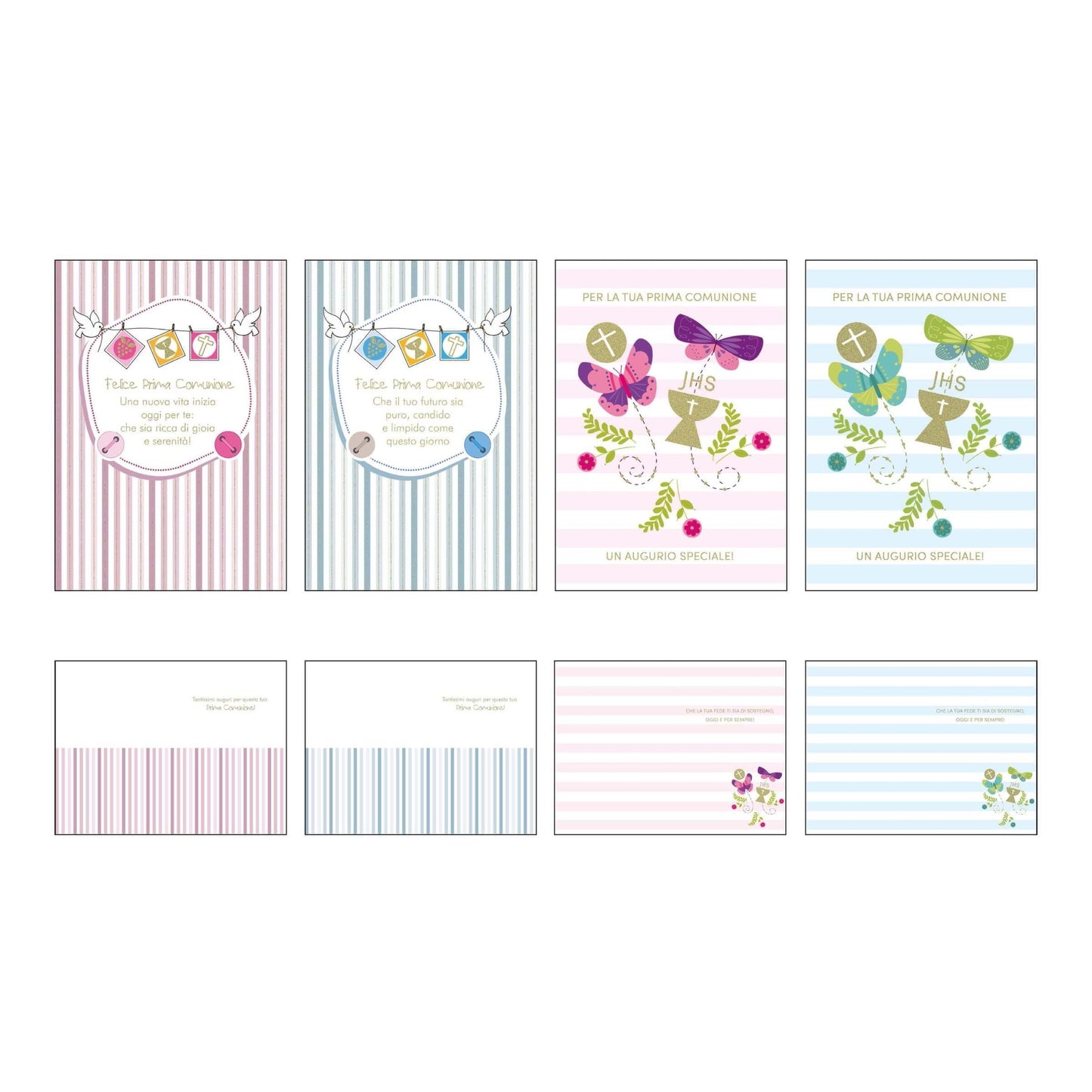 ASRD06 - BIGLIETTI PRIMA COMUNIONE CON FOIL ORO (12PZ)