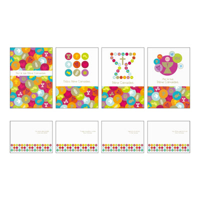 ASRD05 - BIGLIETTI PRIMA COMUNIONE CON FOIL ORO (12PZ)