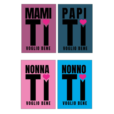 Set 12 biglietti compleanno Marpimar con decorazione glitter iridescente e grafiche bold