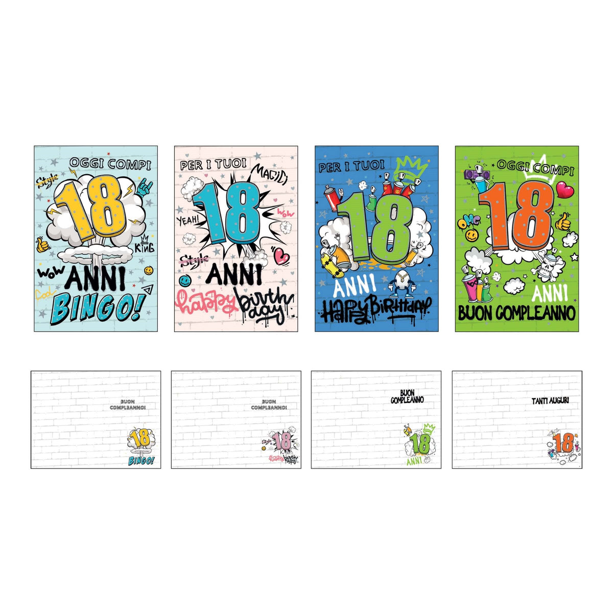 AGVB16 - BIGLIETTI 18 ANNI CON FOIL (12PZ)