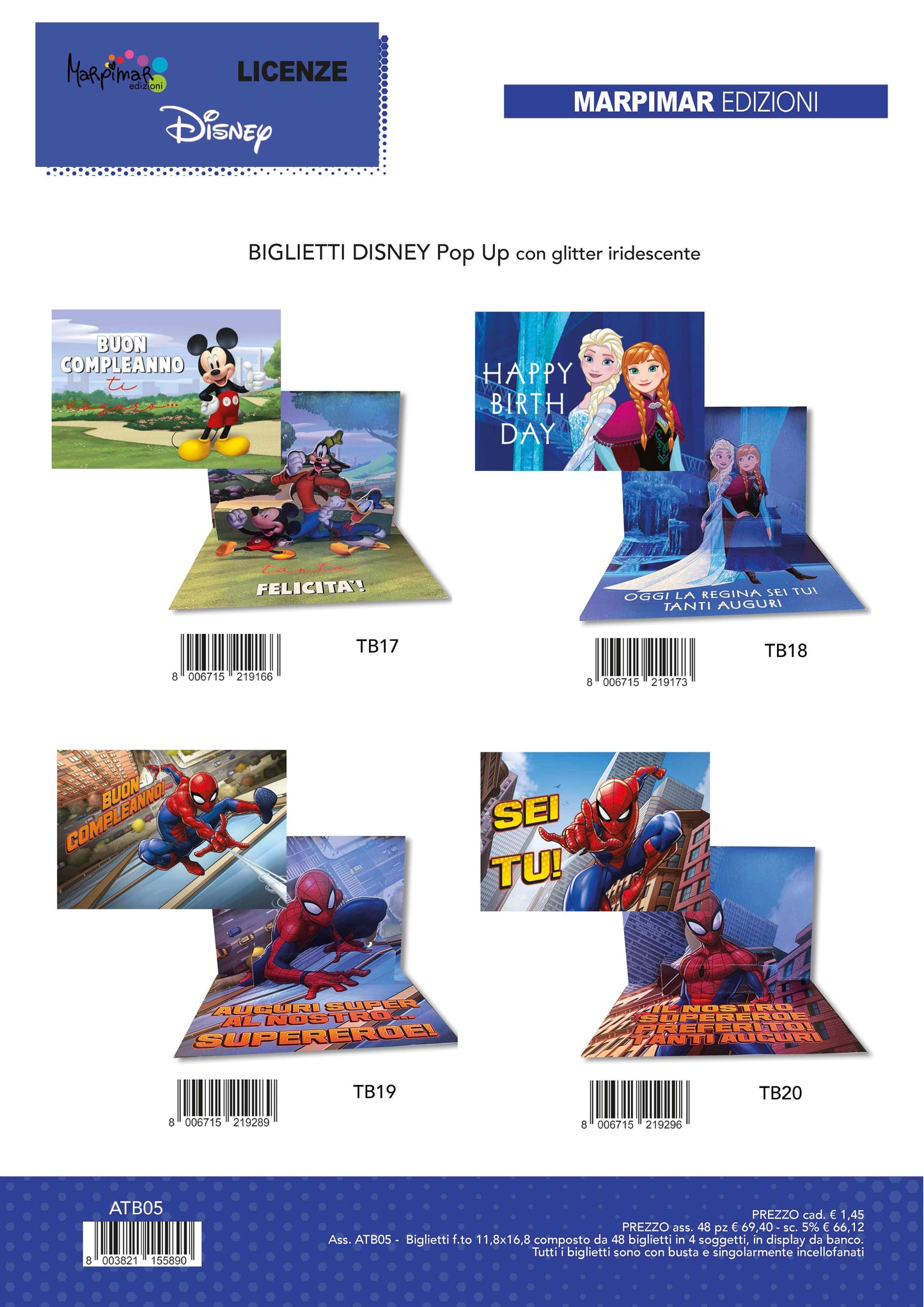 ATB05 - B.C. DISNEY POP UP GLITTER (12PZ)