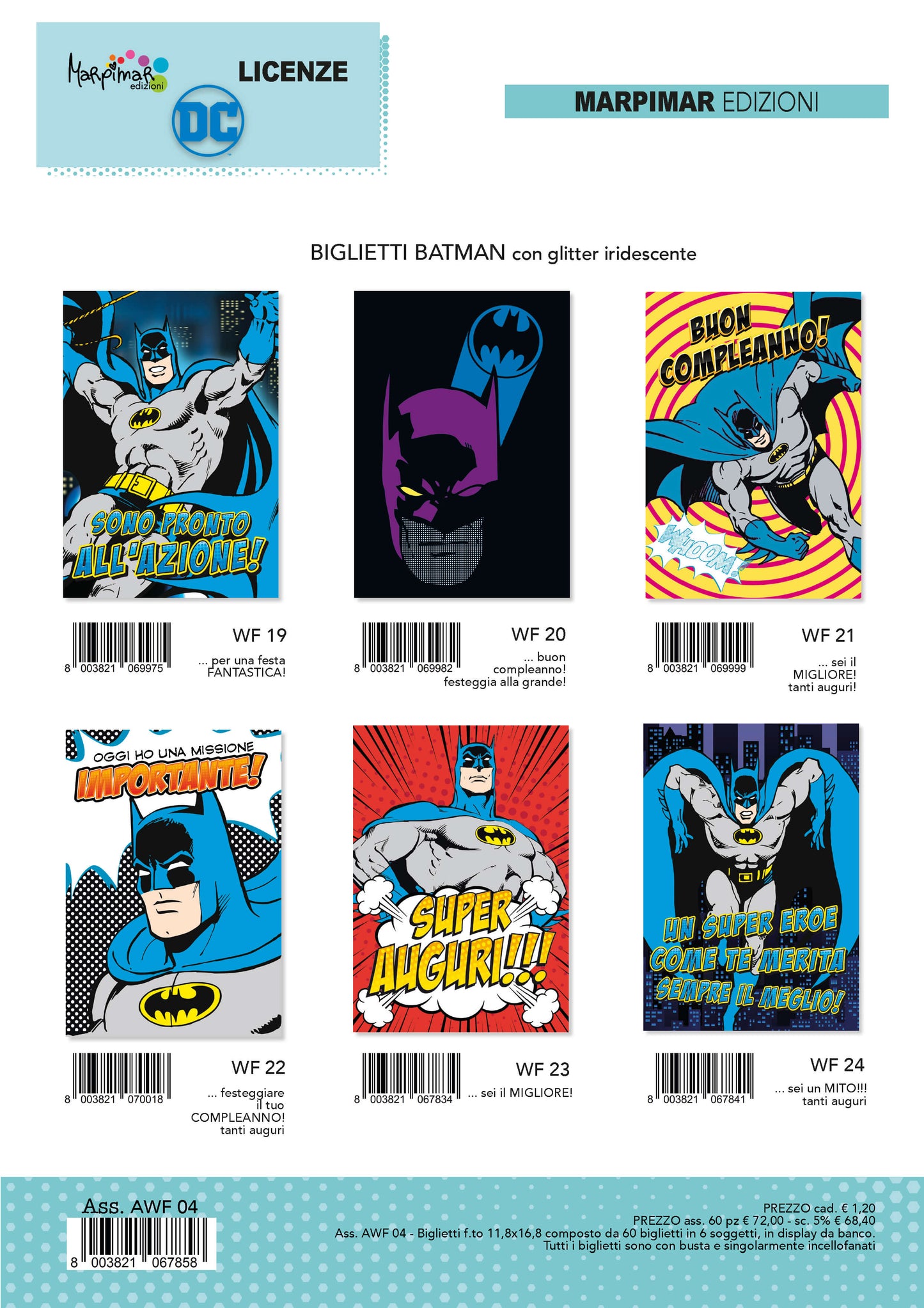 AWF04 - BUON COMPLEANNO / TANTI AUGURI BATMAN (12PZ)