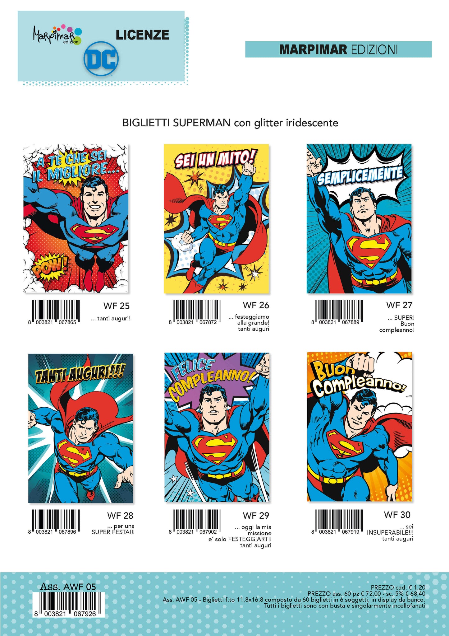 AWF05 - BUON COMPLEANNO / TANTI AUGURI SUPERMAN (12PZ)
