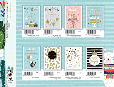 ALO12 - B. COMPLEANNO C/FOIL E GLITTER (12PZ)