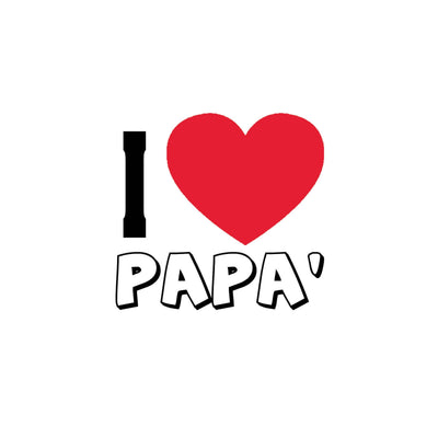 Tazza in ceramica I Love Papà scritta elegante colori vivaci
