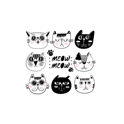 Tazza in ceramica Meow Meow scritta e illustrazioni feline per amanti dei gatti