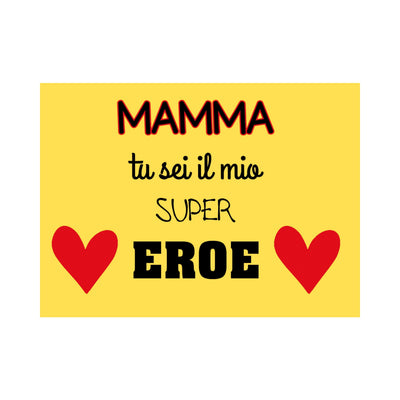 Tazza in ceramica Mamma Super Eroe grafica colorata messaggio dedicato