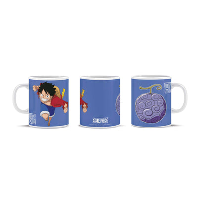 Tazza in ceramica One Piece Devil Fruit con Rufy e Frutto del Diavolo viola