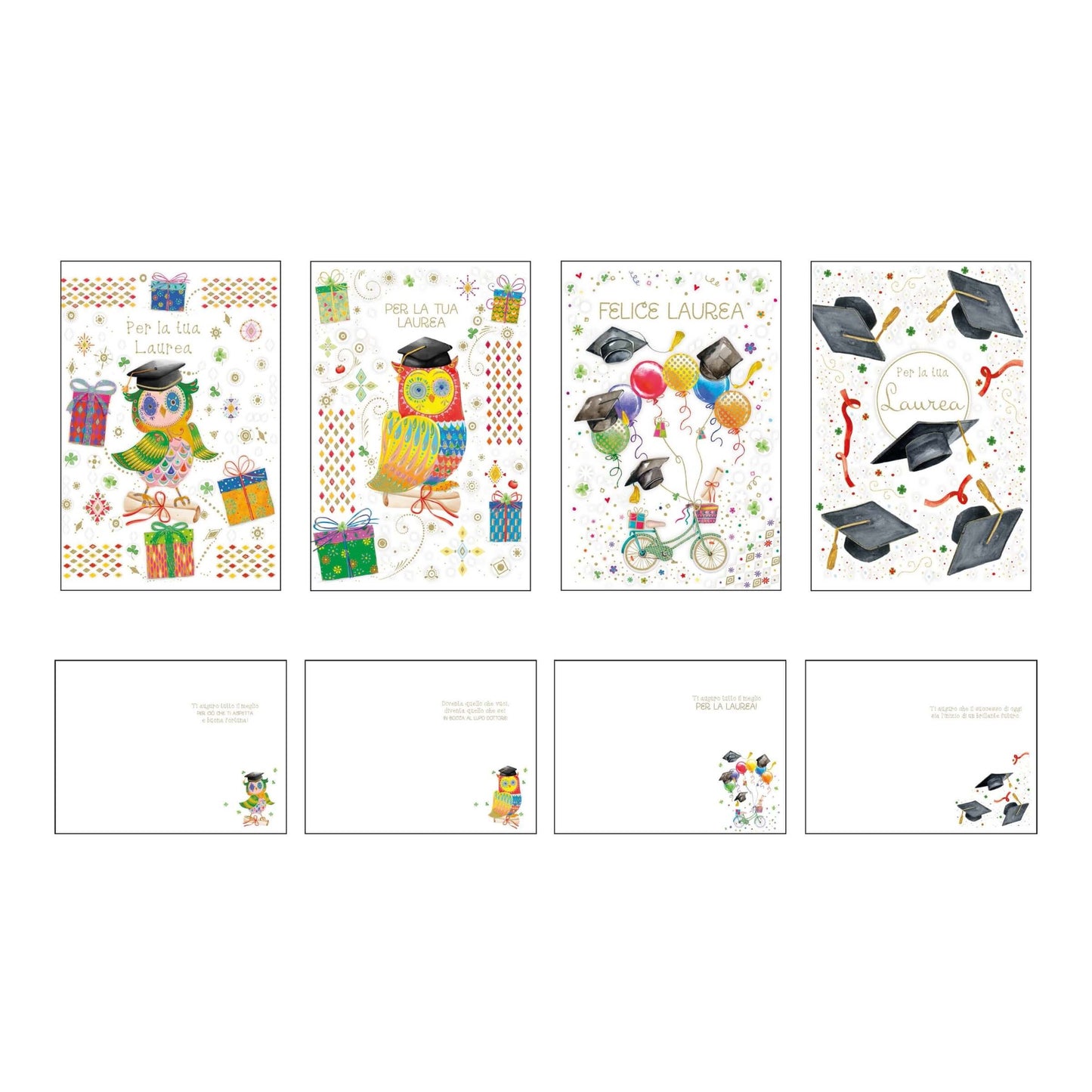 ALOD24 - BIGLIETTI LAUREA CON FOIL ORO E RILIEVO (12PZ)