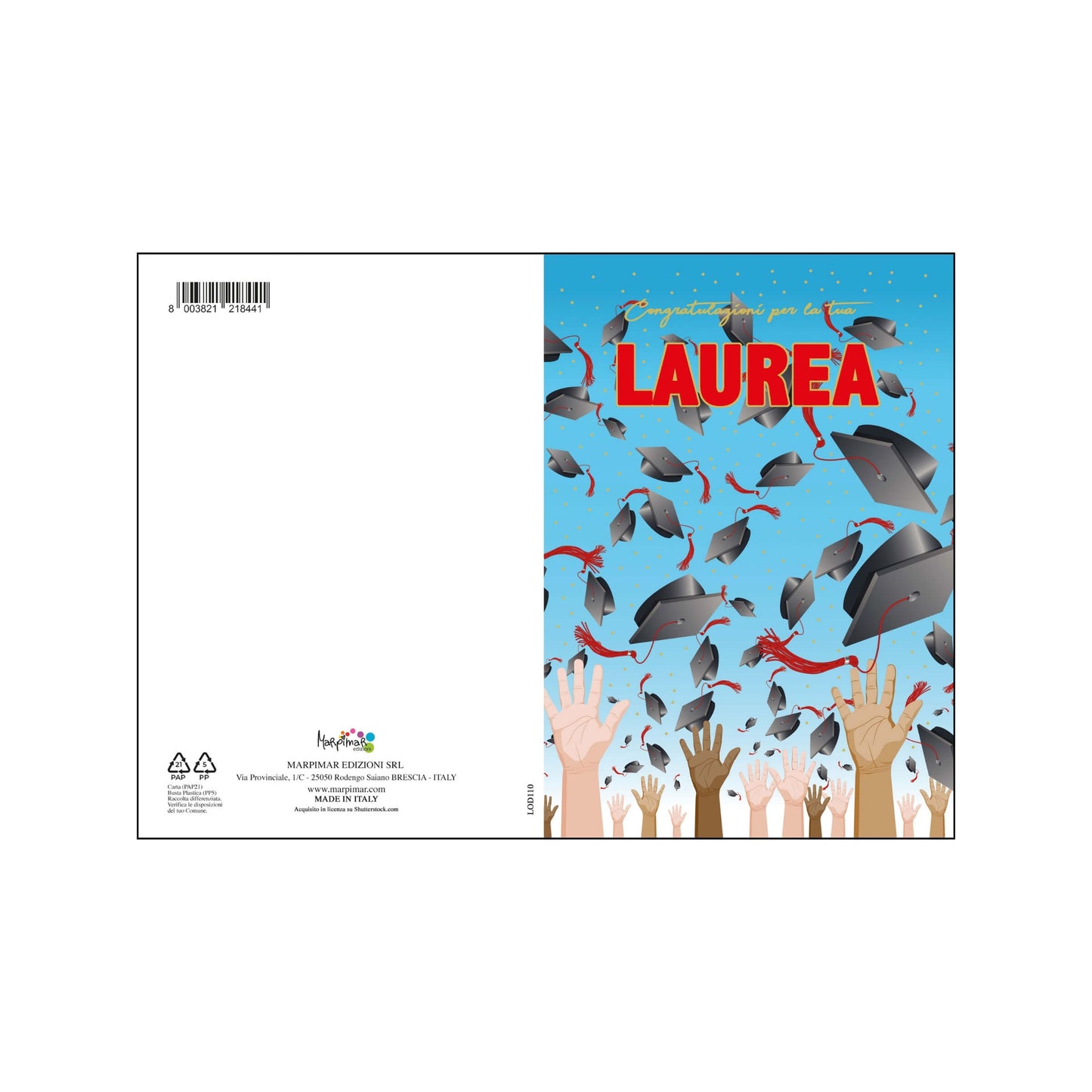 ALOD25 - BIGLIETTI LAUREA CON FOIL ORO (12PZ)