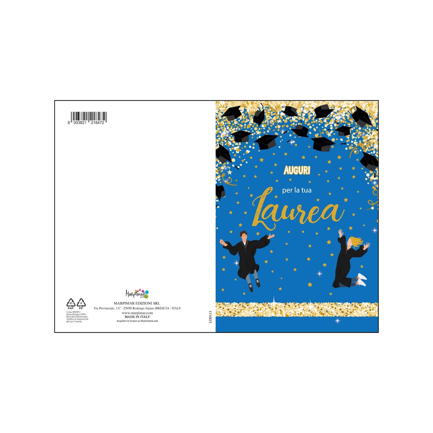 ALOD25 - BIGLIETTI LAUREA CON FOIL ORO (12PZ)
