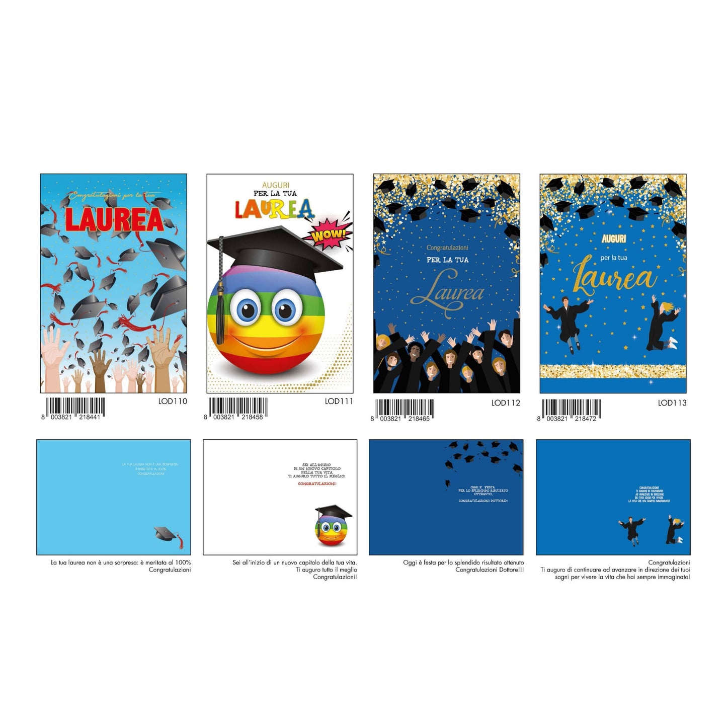 ALOD25 - BIGLIETTI LAUREA CON FOIL ORO (12PZ)