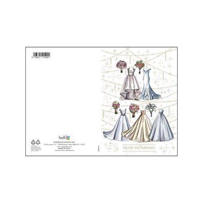 ALOD23 - BIGLIETTI MATRIMONIO CON FOIL ORO E RILIEVO (12PZ)