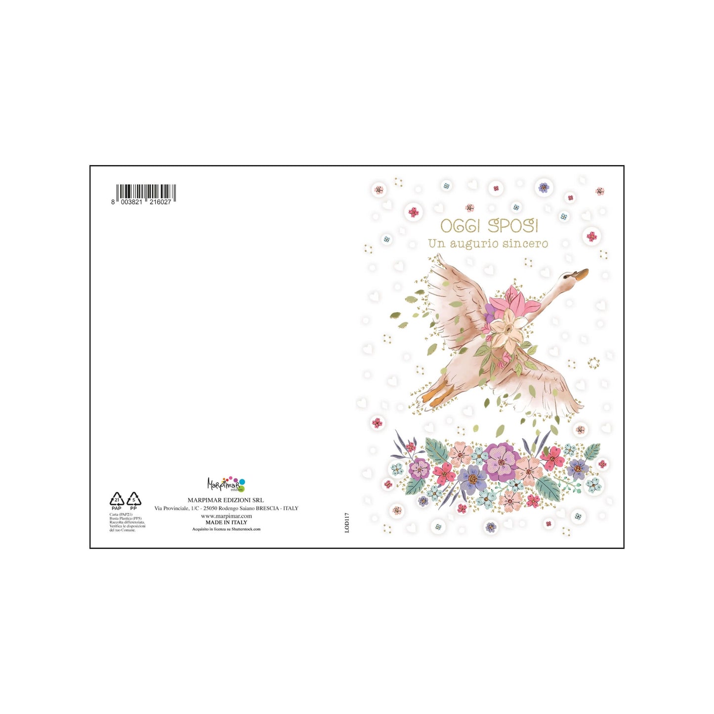 ALOD23 - BIGLIETTI MATRIMONIO CON FOIL ORO E RILIEVO (12PZ)