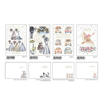 ALOD23 - BIGLIETTI MATRIMONIO CON FOIL ORO E RILIEVO (12PZ)