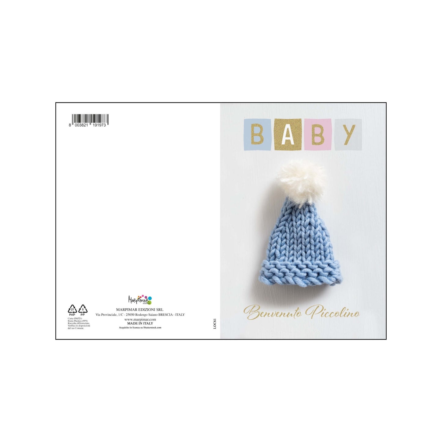 ALOC16 - BIGLIETTI NASCITA CON FOIL ORO (12PZ)