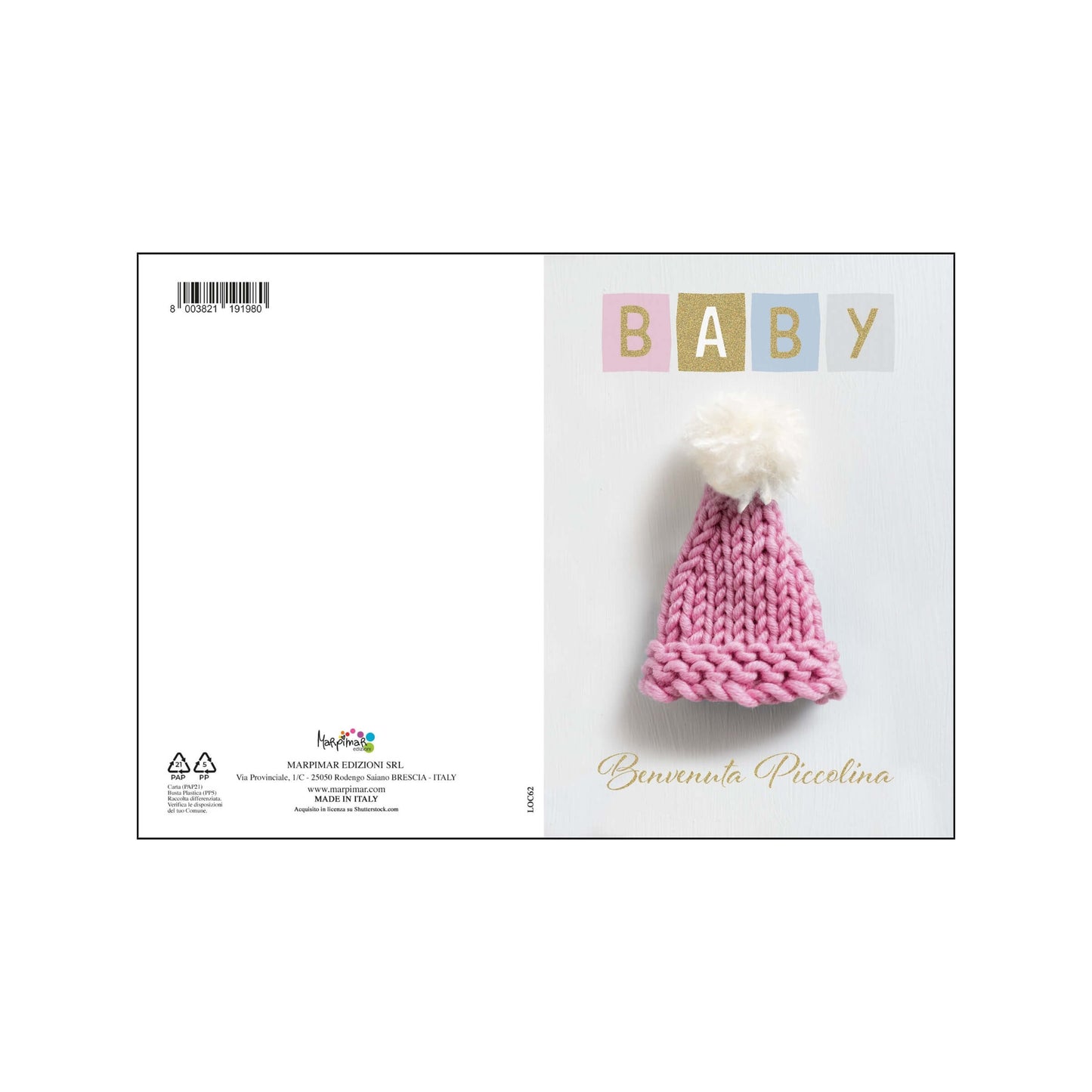 ALOC16 - BIGLIETTI NASCITA CON FOIL ORO (12PZ)