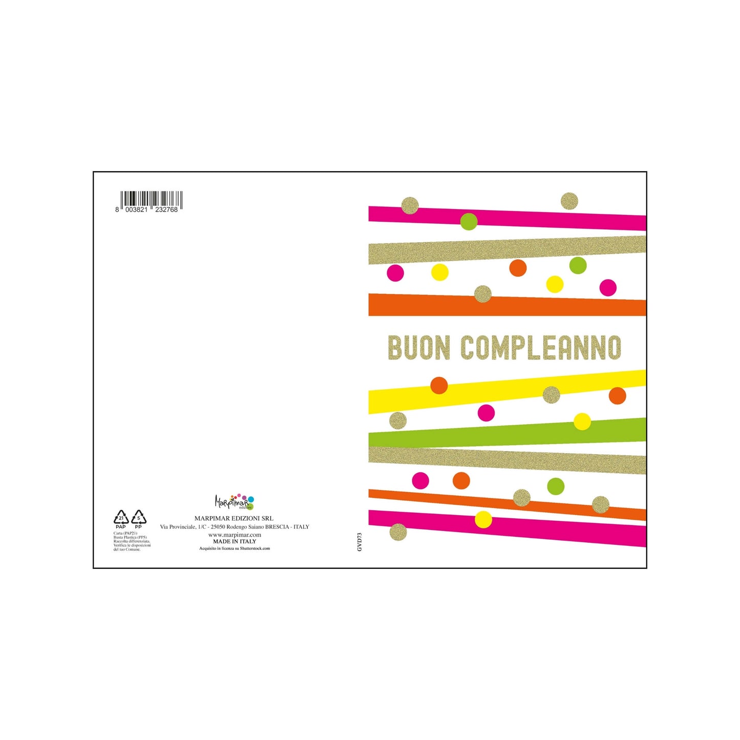 AGVD07 - BIGLIETTI COMPLEANNO FLUO CON FOIL E RILIEVO (12PZ)