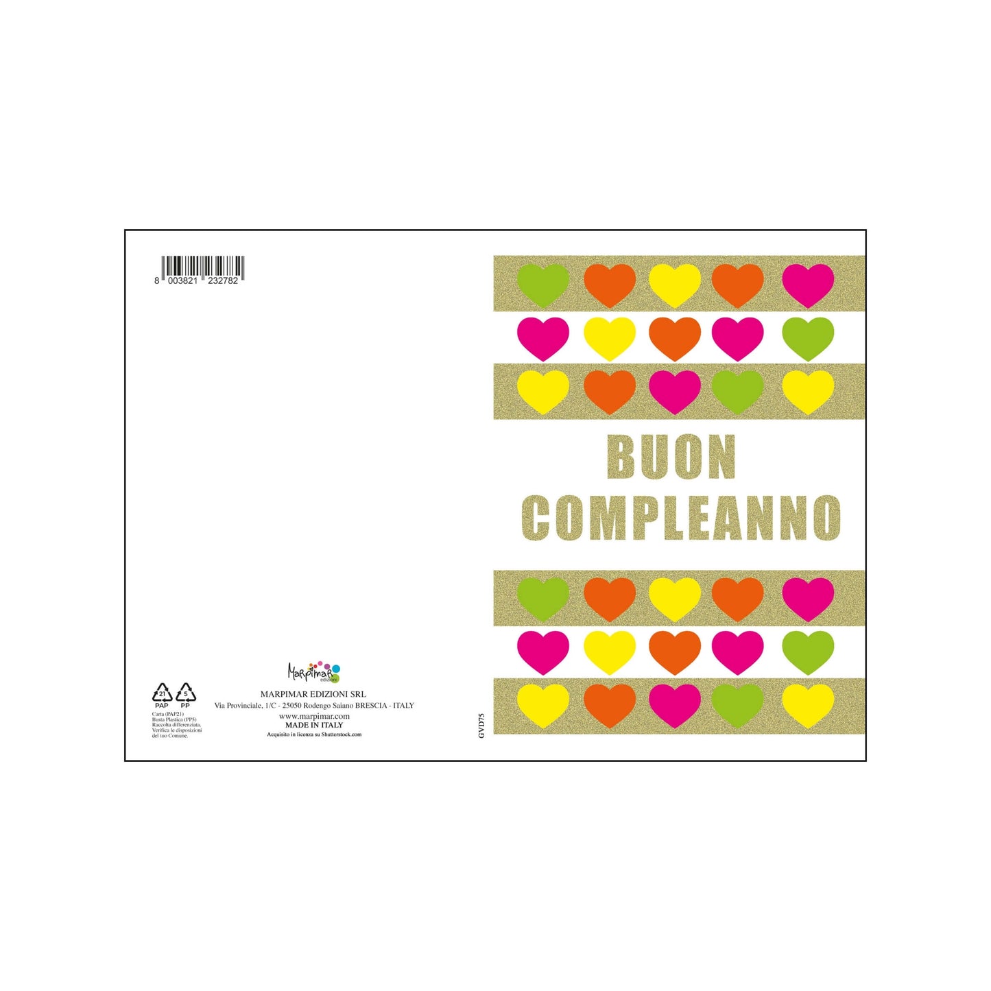 AGVD07 - BIGLIETTI COMPLEANNO FLUO CON FOIL E RILIEVO (12PZ)