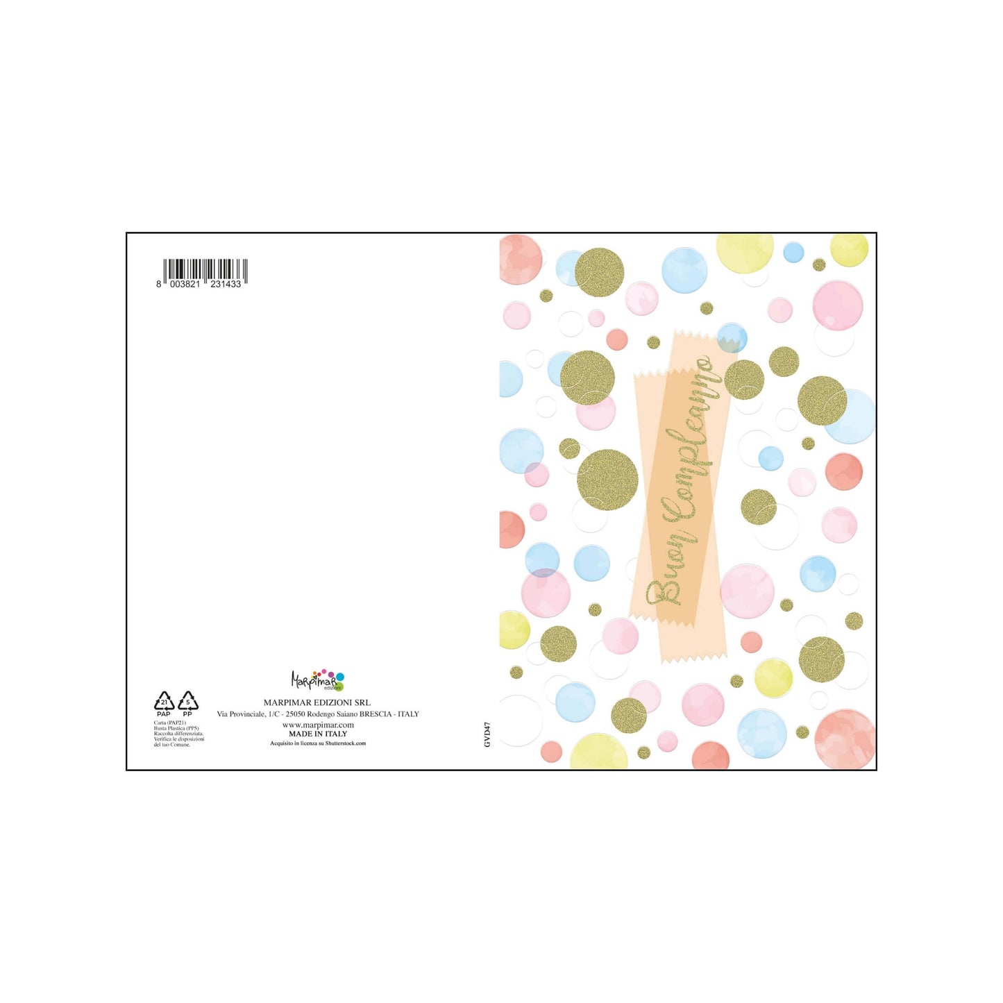AGVD04 - BIGLIETTI COMPLEANNO CON FOIL E RILIEVO (12PZ)
