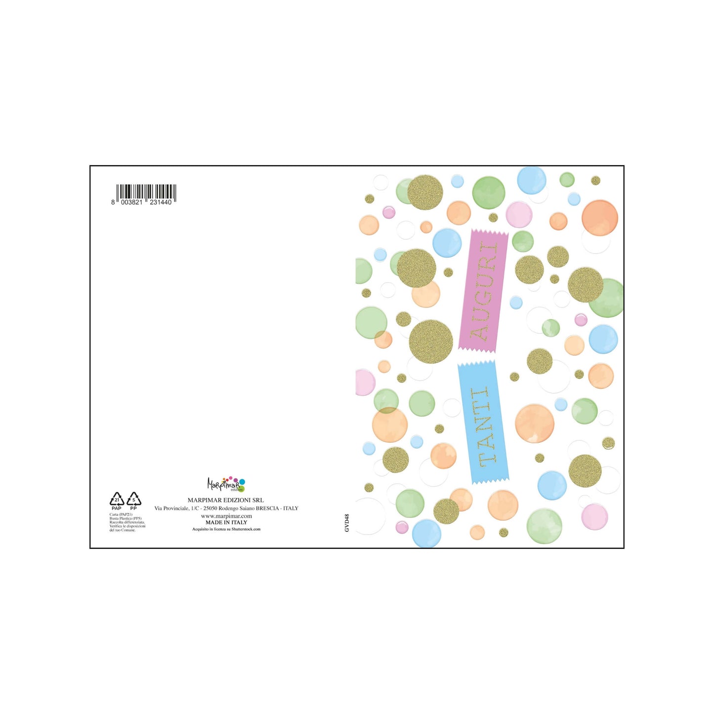 AGVD04 - BIGLIETTI COMPLEANNO CON FOIL E RILIEVO (12PZ)