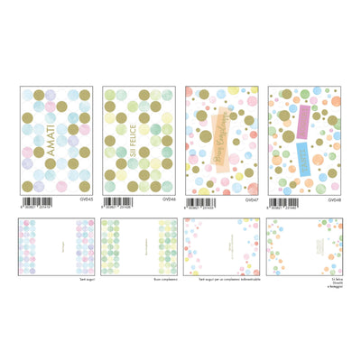 AGVD04 - BIGLIETTI COMPLEANNO CON FOIL E RILIEVO (12PZ)